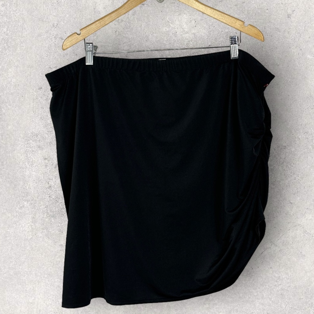 NEW Nordstrom 2022 Black Size Ruched Mini Skirt Shorts Size 3X Skort Minimalist